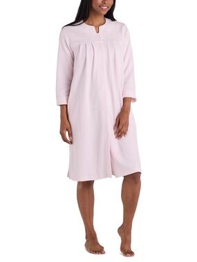 Miss Elaine Light Pink Button-Front Nightgown